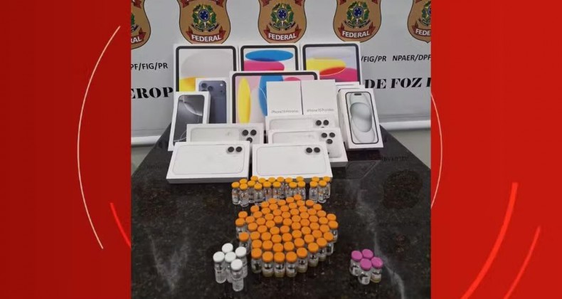 Passageira é flagrada com mais de 90 ampolas .